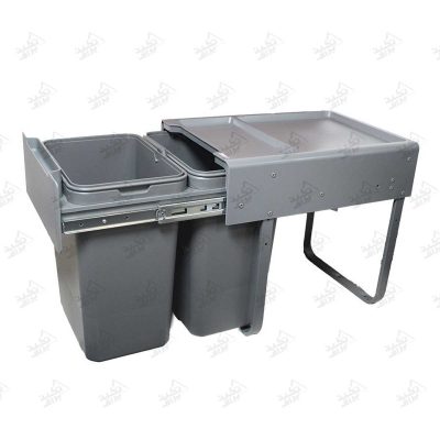 سطل زباله کابینتی ریلی دو قلو ملونی مدل 9194 پشت زمینه سفید