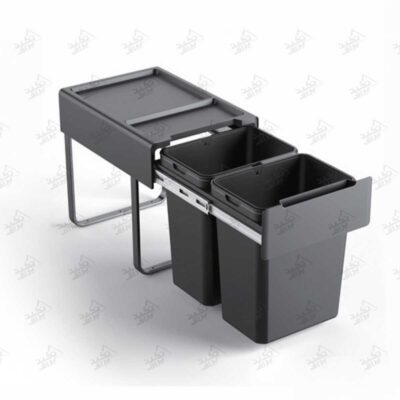 سطل زباله کابینتی ریلی دو قلو ملونی مدل 9194 پشت زمینه سفید