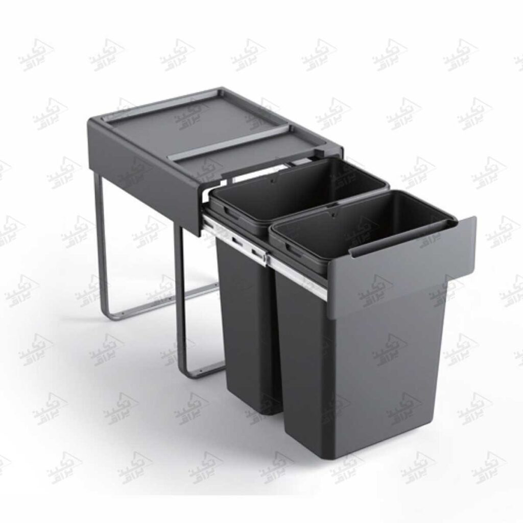سطل آشغال کابینت ضد بو ملونی مدل 9198 پشت زمینه سفید