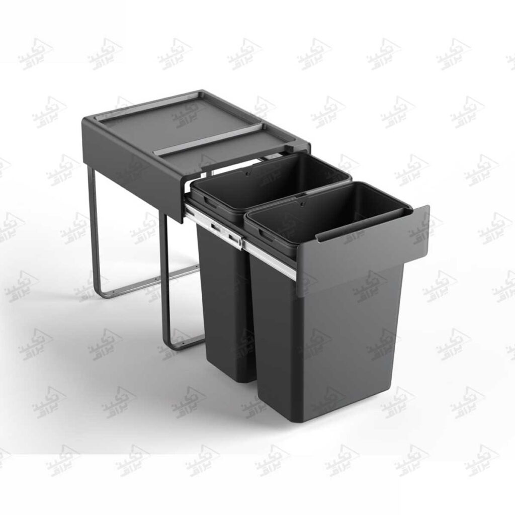 سطل زباله توکار کابینتی ریلی ملونی مدل 9212 پشت زمینه سفید