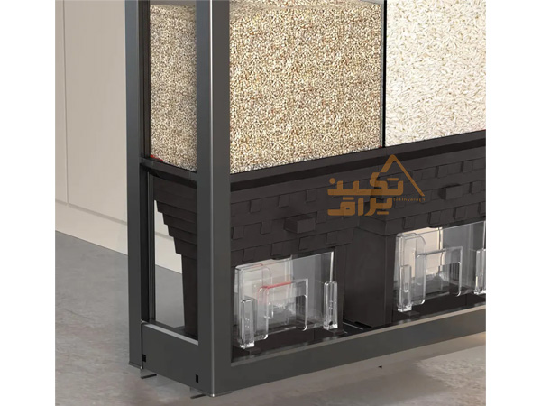 پیمانه سطل برنج کابینتی ریلی دو مخزنه ملونی مدل 9218