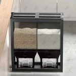 سطل برنج کابینتی ریلی دو مخزنه ملونی مدل 9218 از نمای کناری