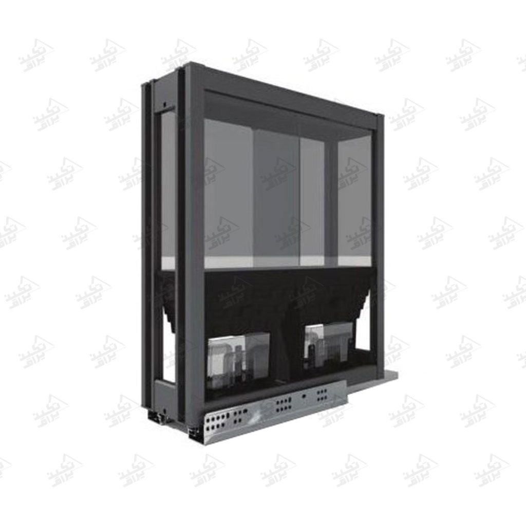 سطل برنج کابینتی ریلی دو مخزنه ملونی مدل 9218 پشت زمینه سفید