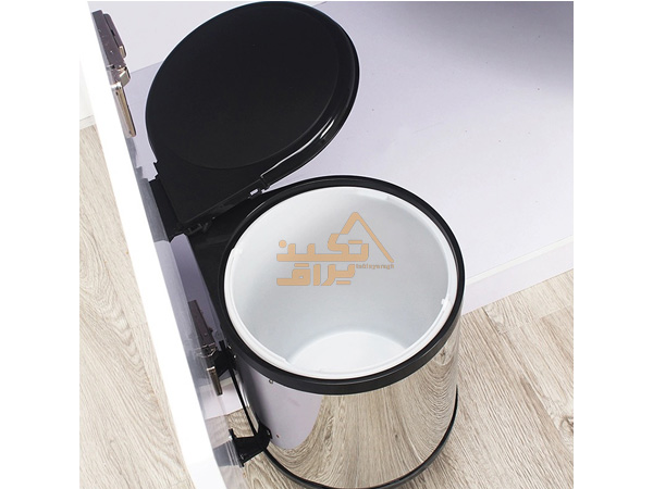 سطل زباله استیل کابینتی گرد ملونی مدل 9130 از نمای بالا