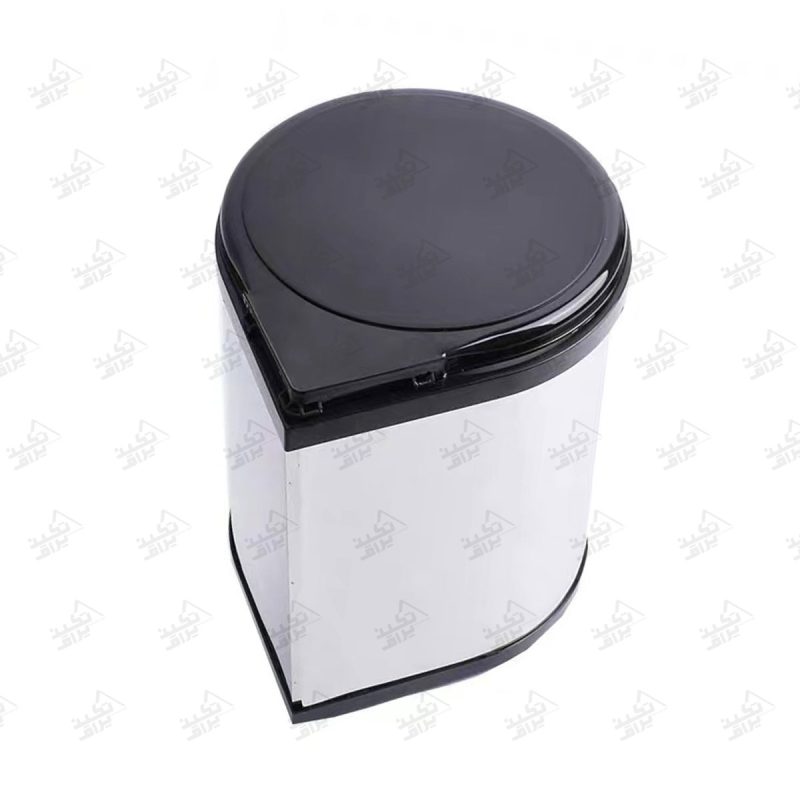 سطل زباله استیل کابینتی گرد ملونی مدل 9130 پشت زمینه سفید