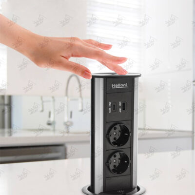 نمونه نصب شده پریز توکار ملونی مدل 10066 مشکی