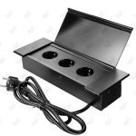 پریز برق روی کابینت سه خانه ملونی مدل 10106 به همراه دو شاخه برق