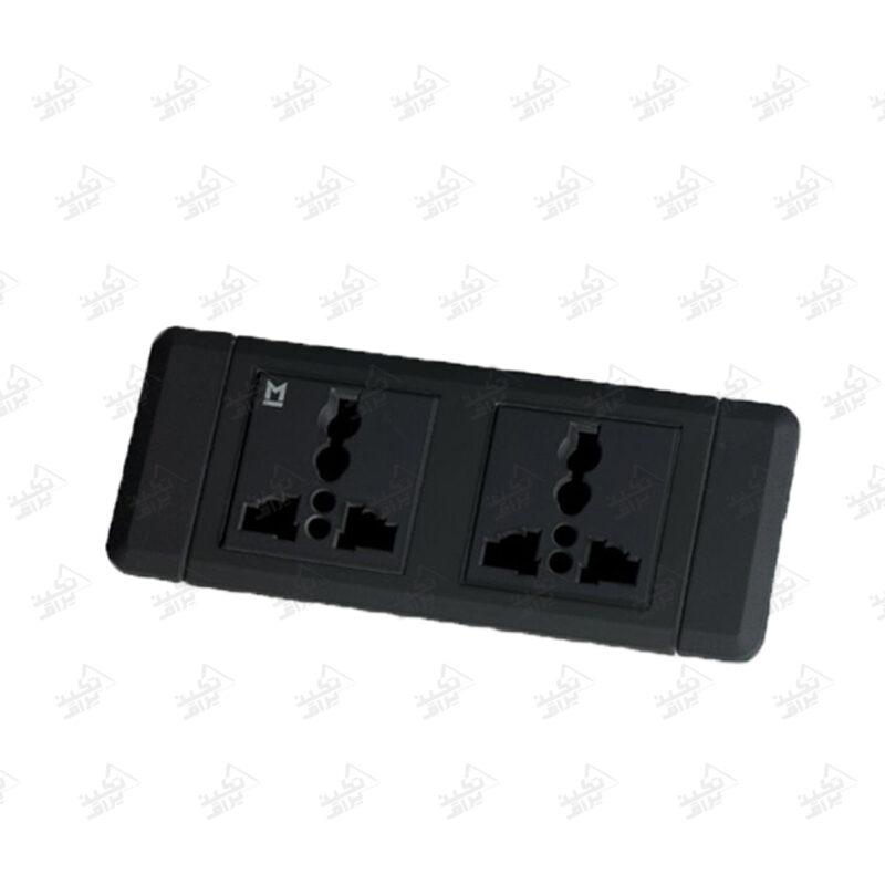 پریز توکار ملونی مدل 10150 مشکی پشت زمینه سفید