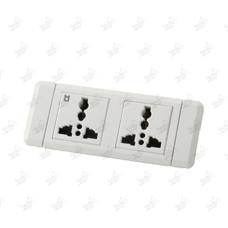 پریز توکار ملونی مدل 10150 سفید پشت زمینه سفید