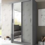 نمونه نصب شده مکانیزم درب ریلی کمد دیواری توکار ملونی مدل تاپ لاین اسلیم دو درب