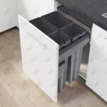 نمونه نصب شده سطل زباله کابینتی کشویی چهار مخزنه ملونی مدل 9022