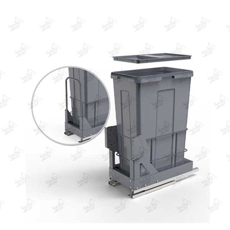 سطل آشغال ریلی توکار ملونی مدل 9024 پشت زمینه سفید