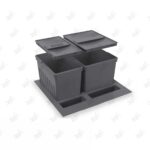 سطل زباله کابینتی پلاستیکی دوقلو ملونی مدل 9036 پشت زمینه سفید