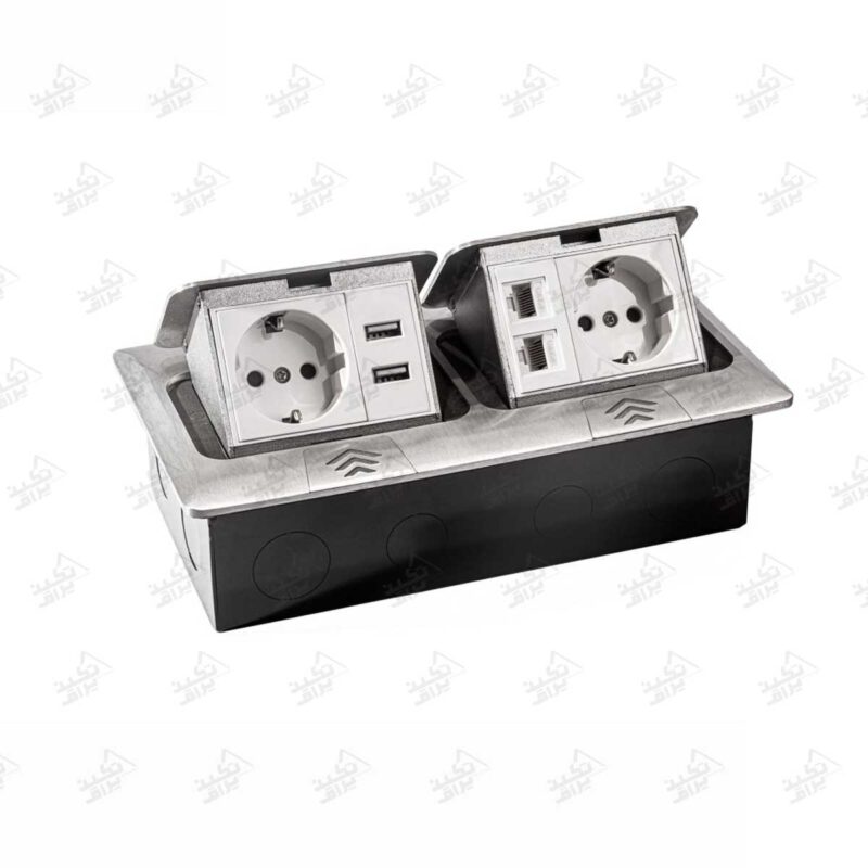 پریز توکار کف ملونی مدل 10116 پشت زمینه سفید