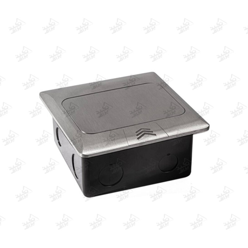 پریز توکار کف ملونی مدل 10112 نقره ای حالت بسته