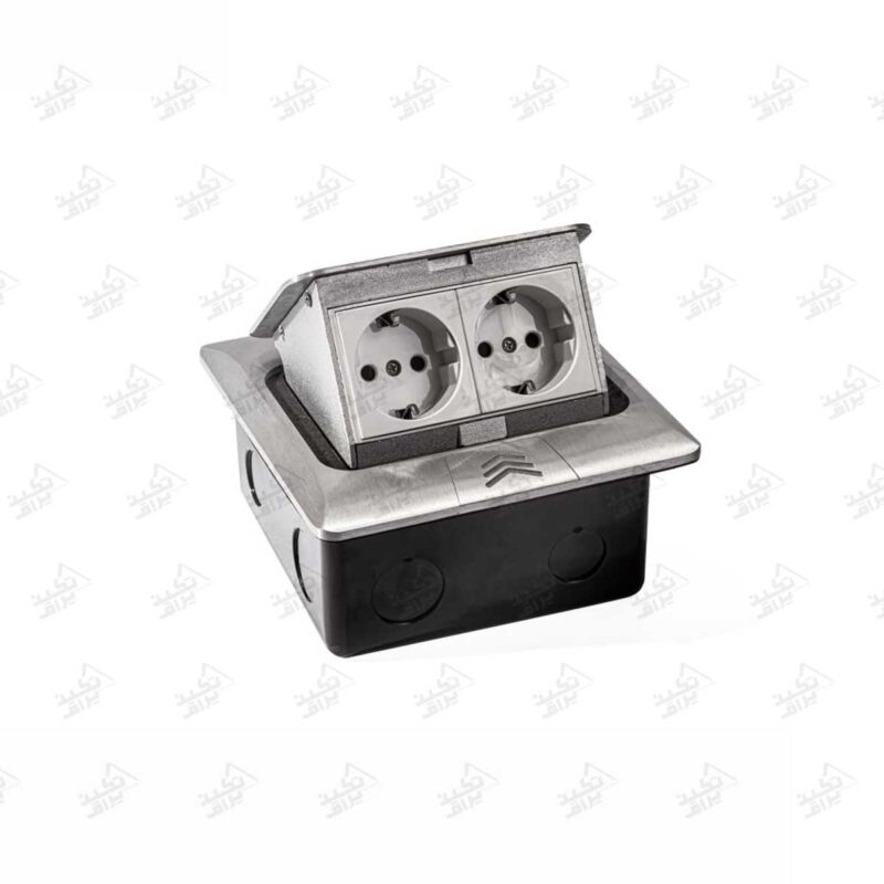 پریز توکار کف ملونی مدل 10114 درب باز