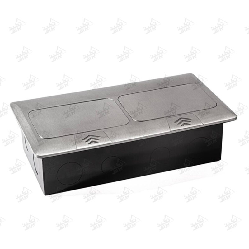 پریز توکار کف ملونی مدل 10116 دو درب بسته