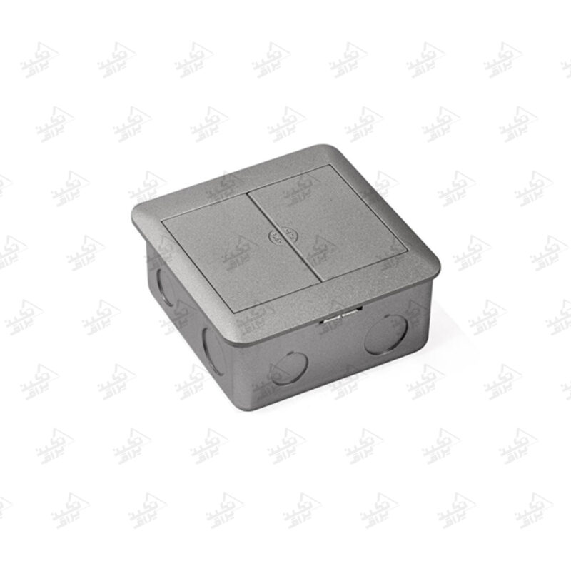پریز توکار کف ملونی مدل 10122 دو درب بسته