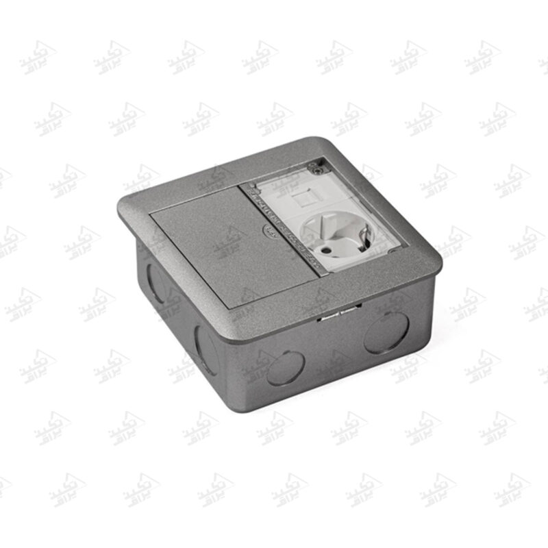 پریز توکار کف ملونی مدل 10122 یک درب باز یک درب بسته