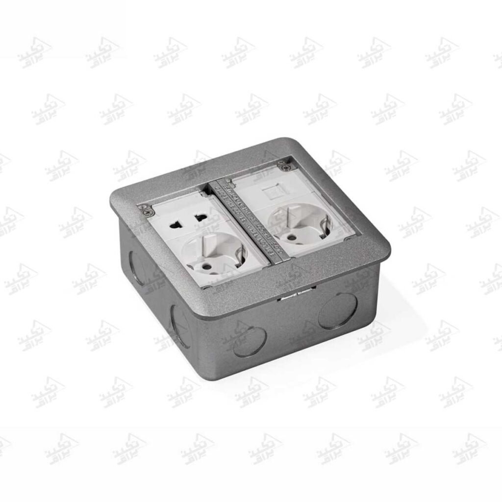 پریز توکار کف ملونی مدل 10122 دو درب باز