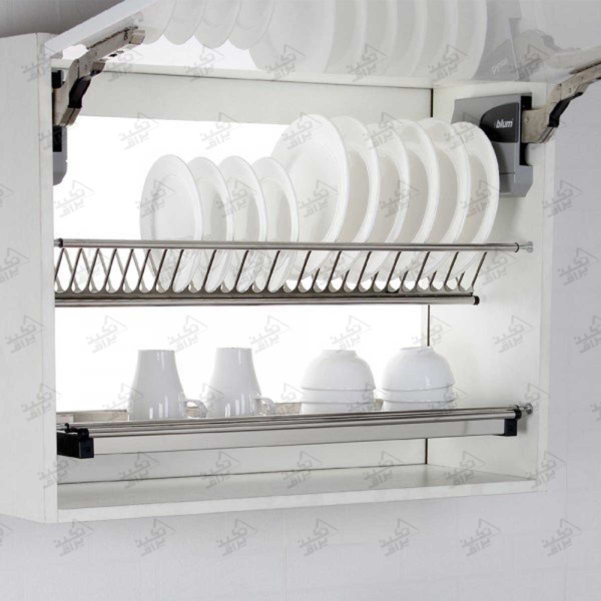 نمونه نصب شده آبچکان کابینتی دو طبقه استنلس استیل ملونی
