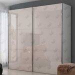 نمونه نصب شده مکانیزم کمد درب ریلی ملونی مدل تاپ لاین روکار