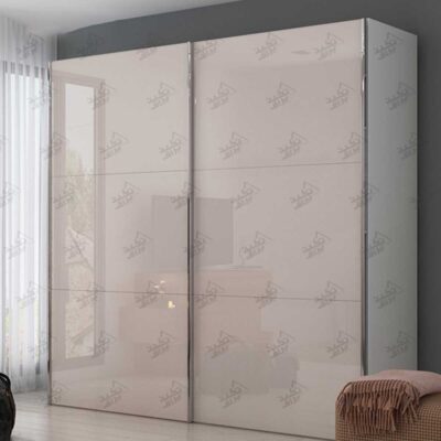 نمونه نصب شده مکانیزم کمد درب ریلی ملونی مدل تاپ لاین روکار