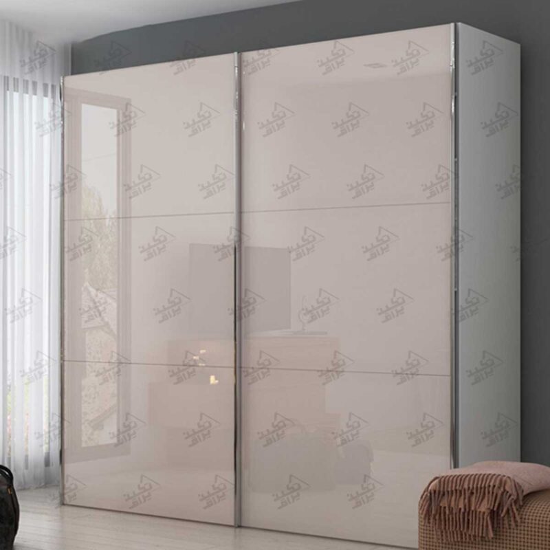 نمونه نصب شده مکانیزم کمد درب ریلی ملونی مدل تاپ لاین روکار