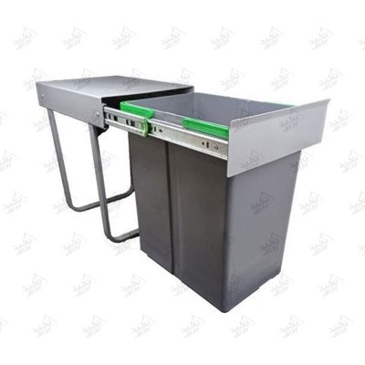 سطل زباله زیر کابینتی تکی 20 لیتری پلاتین مدل 3611 پشت زمینه سفید