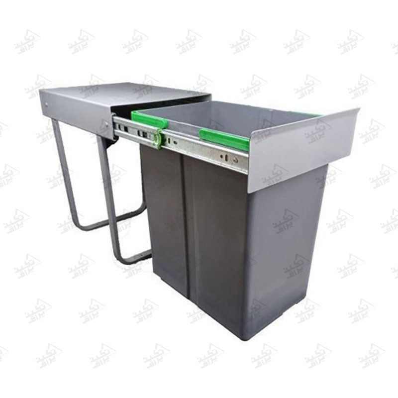 سطل زباله زیر کابینتی تکی 20 لیتری پلاتین مدل 3611 پشت زمینه سفید