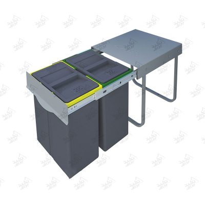 سطل زباله کابینتی 40 لیتری پلاتین مدل 3633 پشت زمینه سفید