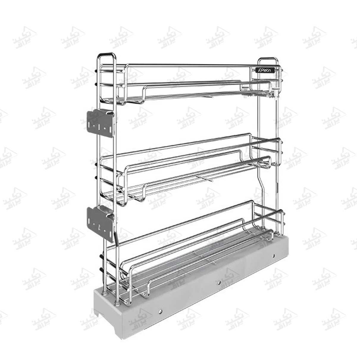 سبد جا شوینده ریل کف پلاتین سه طبقه پشت زمینه سفید