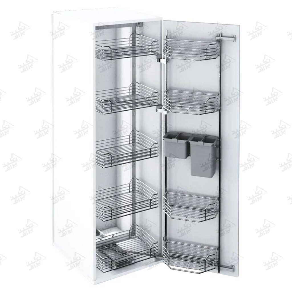 سوپری یخچالی کابینت پلاتین پشت زمینه سفید