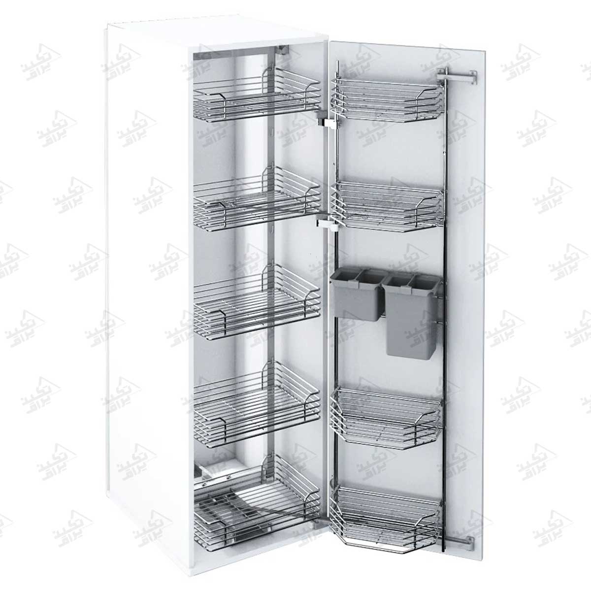 سوپری یخچالی کابینت پلاتین پشت زمینه سفید