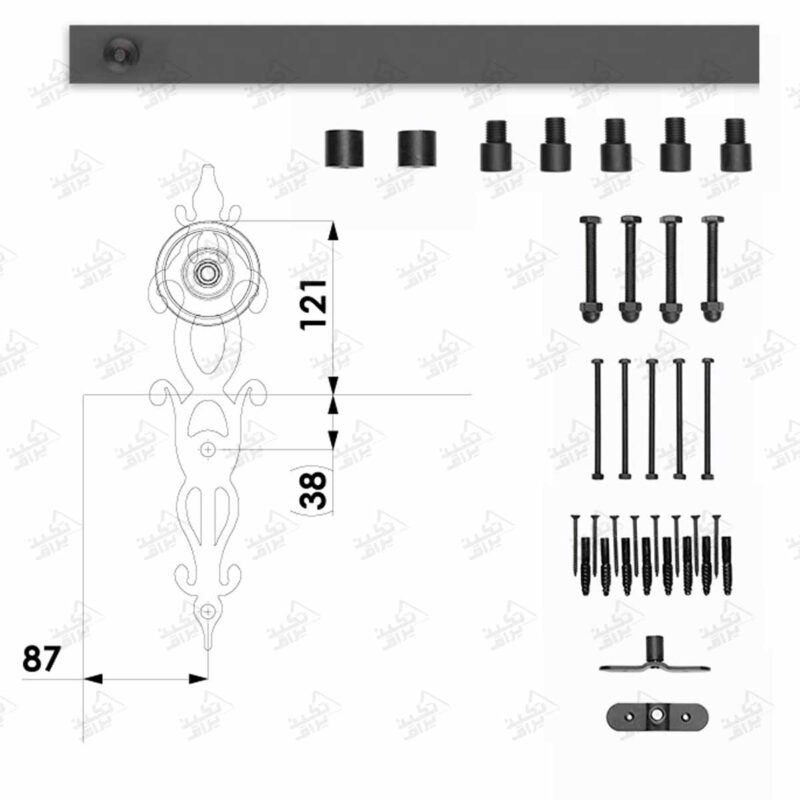 ابعاد مکانیزم ریلی راستیکور مدل R140