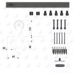ابعاد مکانیزم تک درب ریلی راستیکور مدل R170