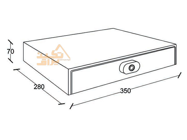 ابعاد گاوصندوق دیجیتالی توکار فانتونی مدل J409