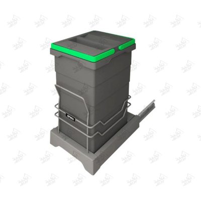 سطل زباله کابینتی درب بازشو پلاتین مدل 3614 پشت زمینه سفید