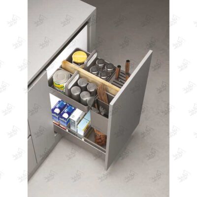 نمونه نصب شده اکسسوری سوپری کابینت ریلی یونی هوپر مدل 2441