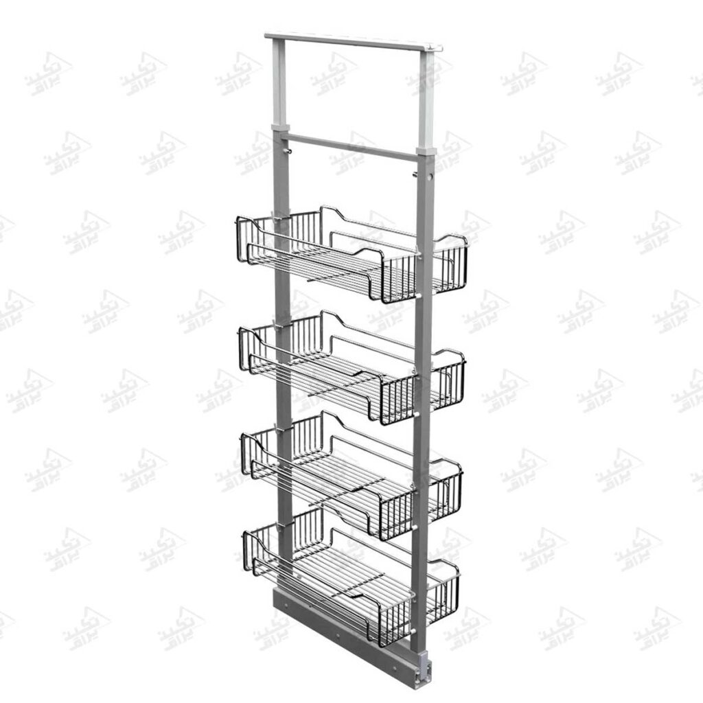 سوپری کابینت قدی پلاتین 4 طبقه پشت زمینه سفید