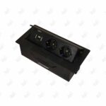 پریز توکار دو پریز دو USB تیسا مشکی