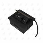 پریز توکار تک پریز دو USB تیسا مشکی درب باز
