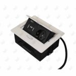 پریز توکار تک پریز دو USB تیسا سفید درب باز