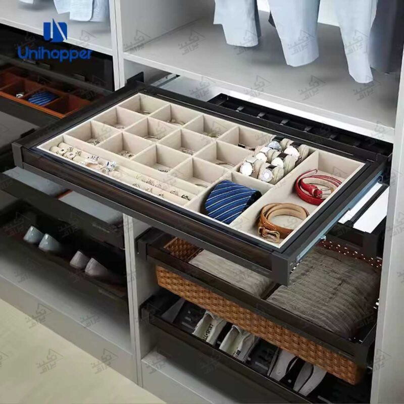 جای جواهرات ریلی یونی هوپر مدل 4140 شیشه نمای 45 درجه