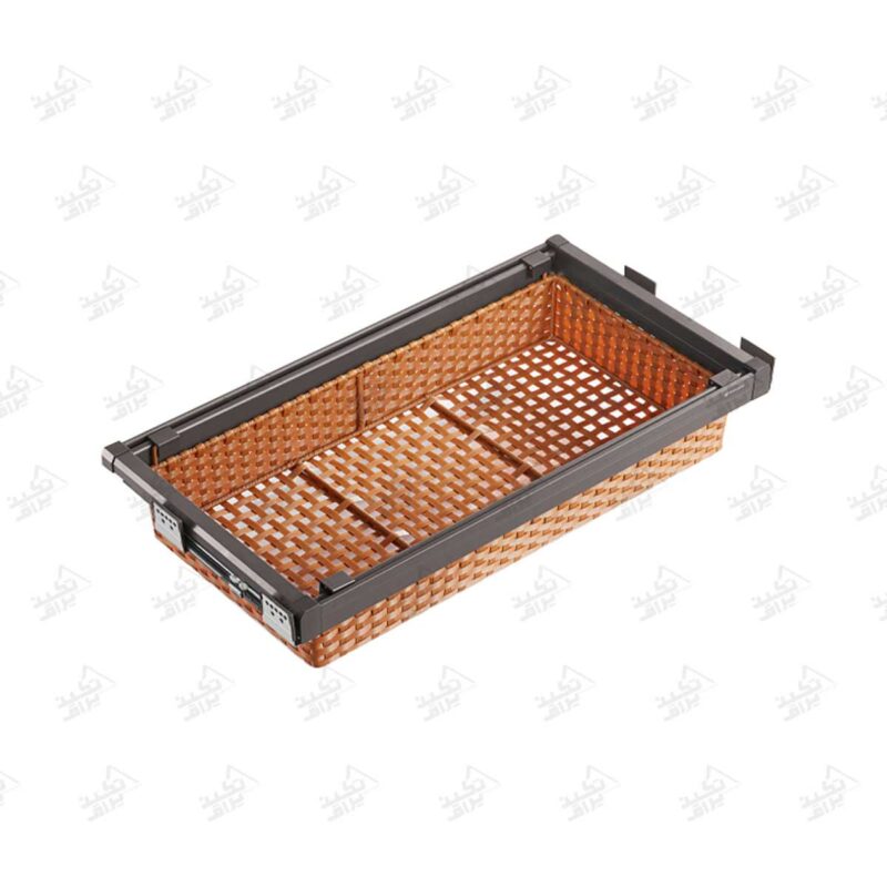 سبد لباس حصیری ریلی داخل کمد یونی هوپر 4119 پشت زمینه سفید