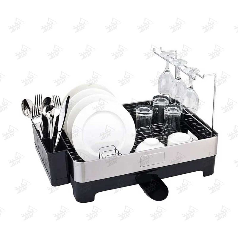 آبچکان رو سینکی استیل یک طبقه ملونی مدل 9162 همراه با بشقاب و قاشق