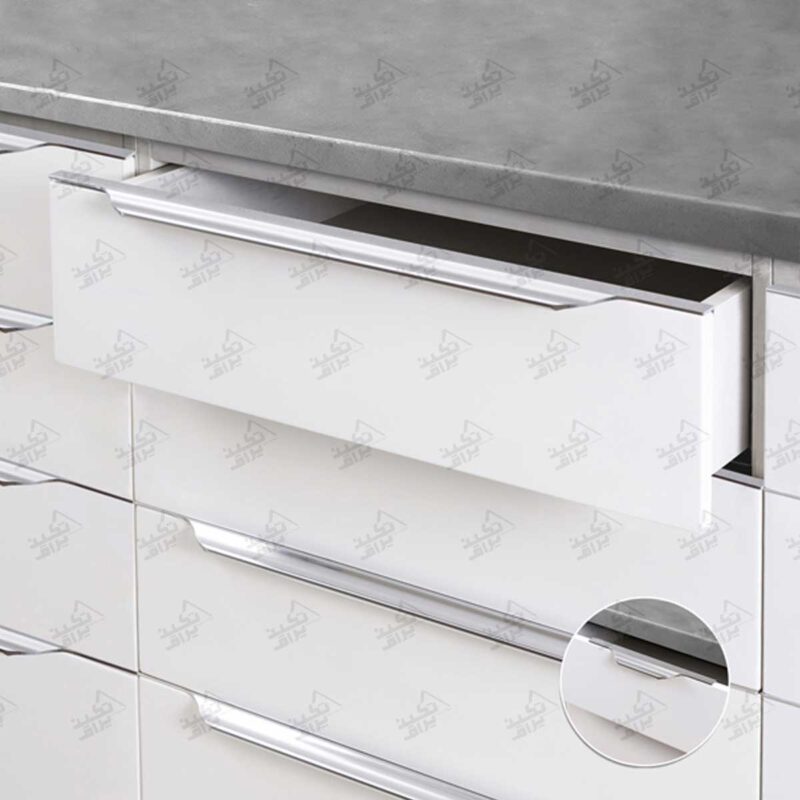 نمونه نصب شده دستگیره کابینت تاپ ساید ملونی مدل ونیزیا
