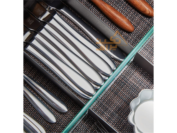 دیوایدر شیشه ای جاقاشقی داخل کابینت شیشه ای یونی هوپر مدل 3105