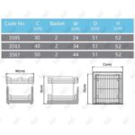 ابعاد سبد سوپری داخل کابینت ریل کف پلاتین دو طبقه