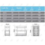 ابعاد سبد سوپری داخل کابینت ریل کف پلاتین سه طبقه